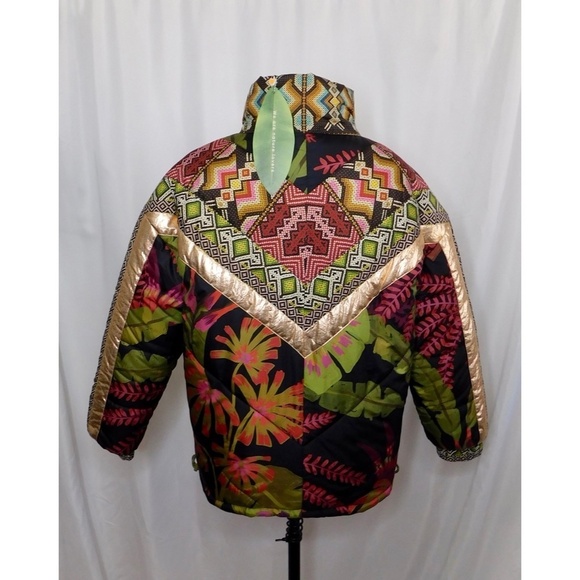 NWT!! FARM RIO Rauti Metallic Reversible Puffer Jacket Après Ski Winter Outdoors - Picture 4 of 16